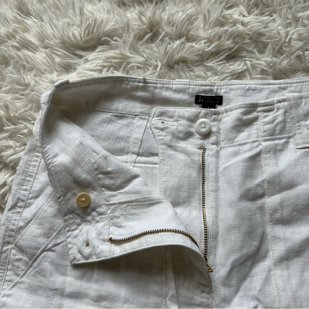 Jcrew Seaside Cargo Pant In Linen Tencel Lyocell Blend Size 00 and 2 Available - Picture 4 of 12